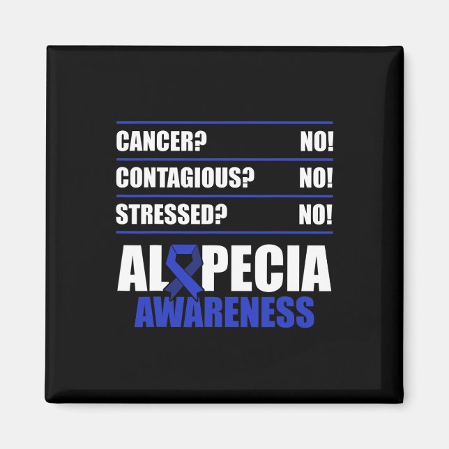 Alopecia Awareness Hair Loss Warrior Fighting Surv Magnet (Framsidan)