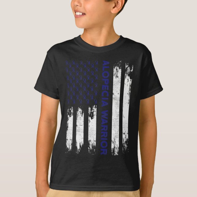 Alopecia Awareness Hair Loss Warrior Flagga Verkty T Shirt (Framsida)