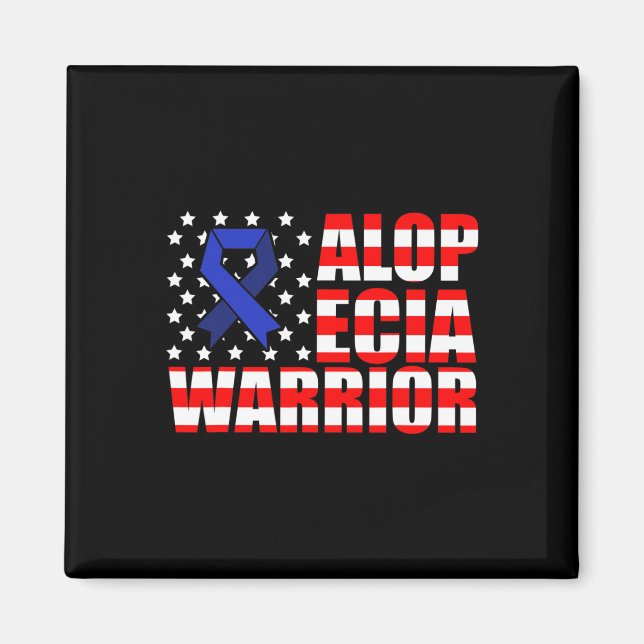 Alopecia Awareness Hair Loss Warrior Medical Survi Magnet (Framsidan)