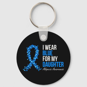 Alopecia Awareness I Bära Blue för min dotter Blu Nyckelring