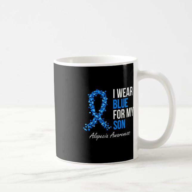 Alopecia Awareness I Bära Blue for my Son Blue Rib Kaffemugg (Höger)