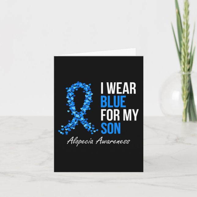 Alopecia Awareness I Bära Blue for my Son Blue Rib Kort (Framsida)