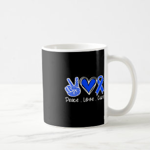 Alopecia Awareness Month Blue Ribbon Peace Kärlek Kaffemugg