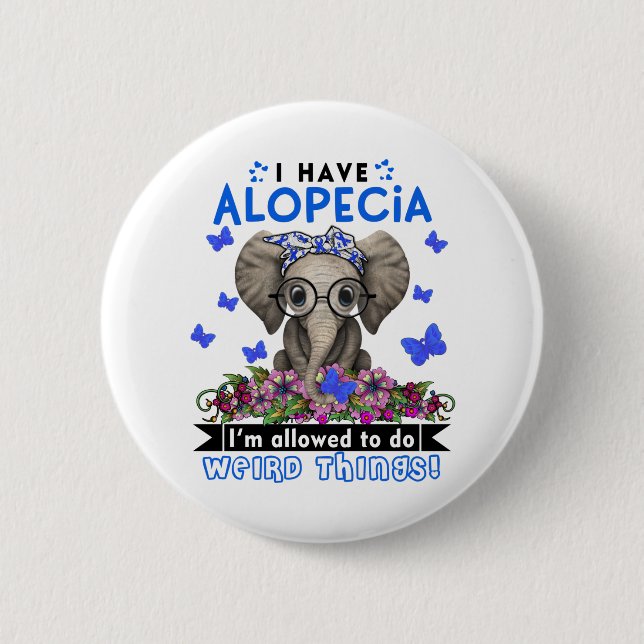Alopecia Awareness Month Ribbon Gifts Knapp (Framsida)