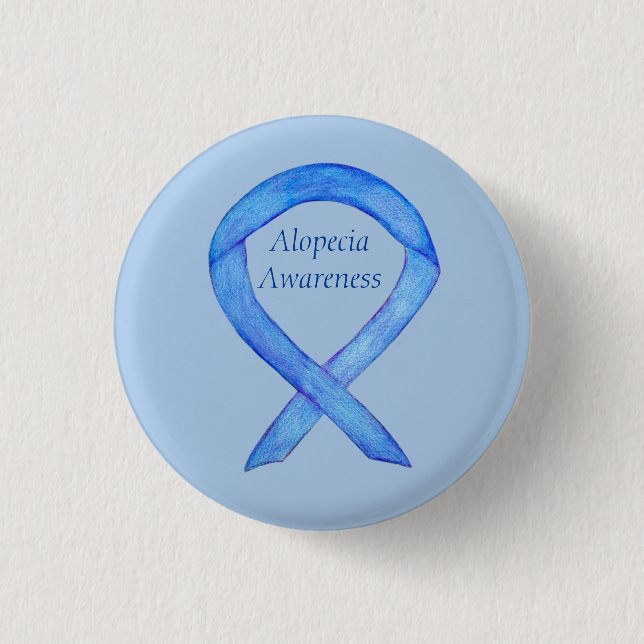 Alopecia Awareness Ribbon Anpassningsbar Art Pin Knapp (Framsida)