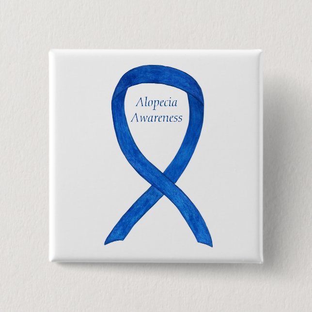 Alopecia Awareness Ribbon Anpassningsbar Art Pin Knapp (Framsida)