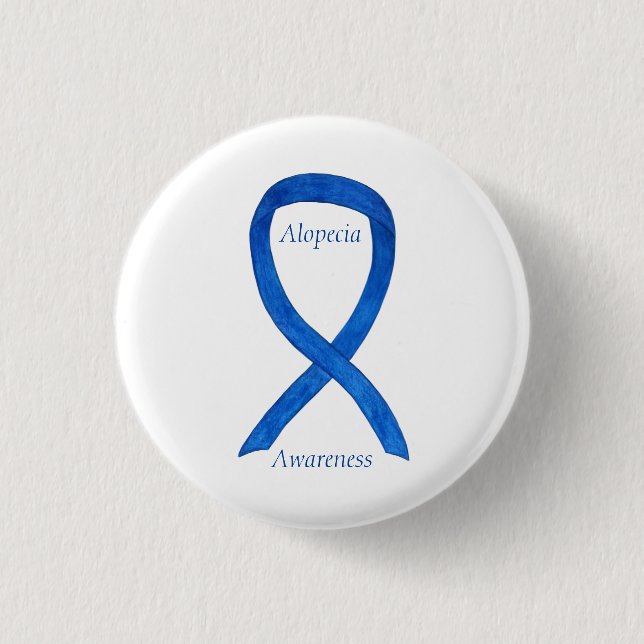 Alopecia Awareness Ribbon Anpassningsbar Art Pin Knapp (Framsida)