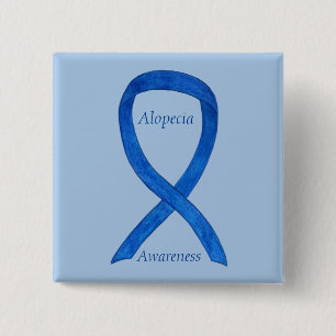 Alopecia Awareness Ribbon Anpassningsbar Art Pin Knapp