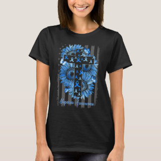 Alopecia Awareness Solros American Flagga T Shirt