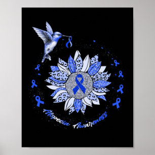 Alopecia Awareness Solros Hummingbird Ribbon Poster