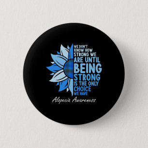 Alopecia Awareness Solros I Bära Blue Ribbon Su Knapp