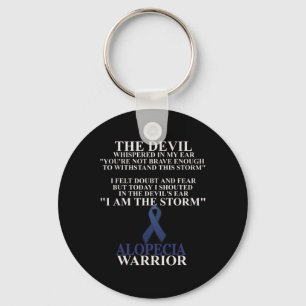 Alopecia Ribbon Warrior Disease Awareness Faith Nyckelring