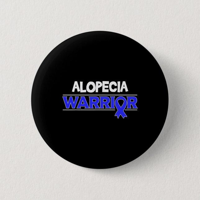 Alopecia Warrior Hair loss Awareness Ribbon Knapp (Framsida)
