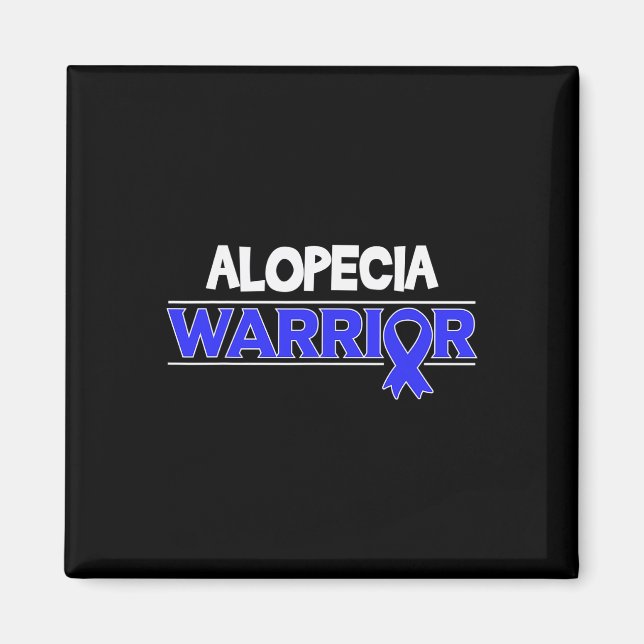 Alopecia Warrior Hair loss Awareness Ribbon Magnet (Framsidan)