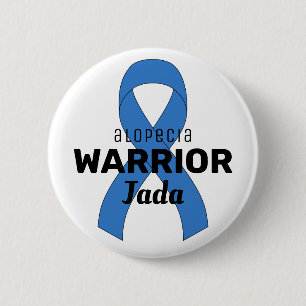 Alopecia Warrior Ribbon White-knapp Knapp
