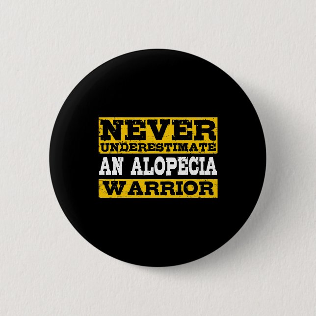 Alopecia Warrior Support Hair Loss Loss Awareness Knapp (Framsida)