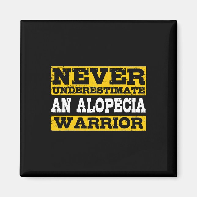 Alopecia Warrior Support Hair Loss Loss Awareness Magnet (Framsidan)