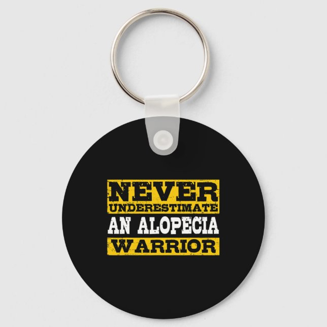 Alopecia Warrior Support Hair Loss Loss Awareness Nyckelring (Framsida)