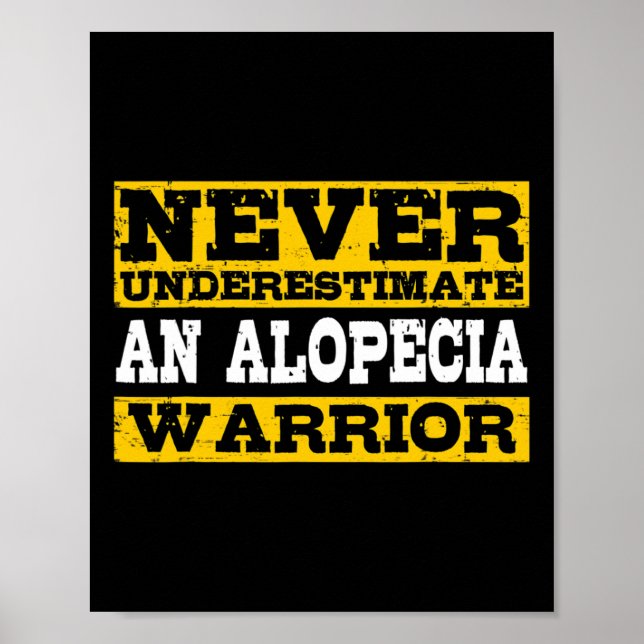 Alopecia Warrior Support Hair Loss Loss Awareness Poster (Framsidan)