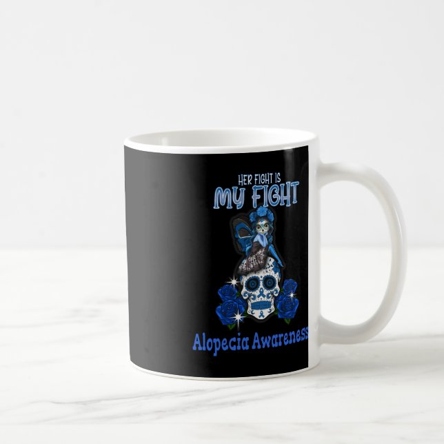 Alopecias medvetenhet om hennes kamp är min kamp kaffemugg (Höger)