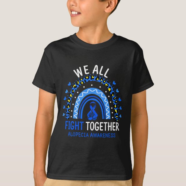 Alopecias medvetenhet vi alla kämpar tillsammans t shirt (Framsida)