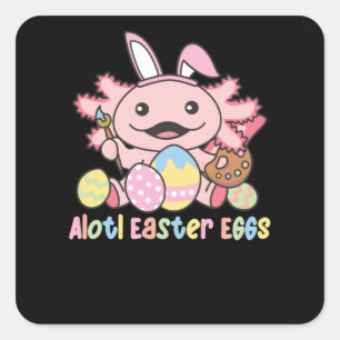 Alotl Påskäggs Axolotl Påsk with pun Fyrkantigt Klistermärke