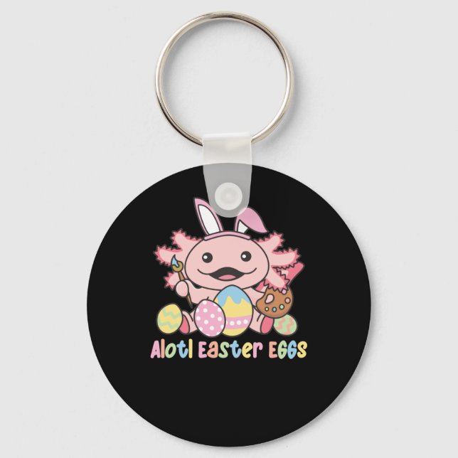Alotl Påskäggs Axolotl Påsk with pun Nyckelring (Framsida)