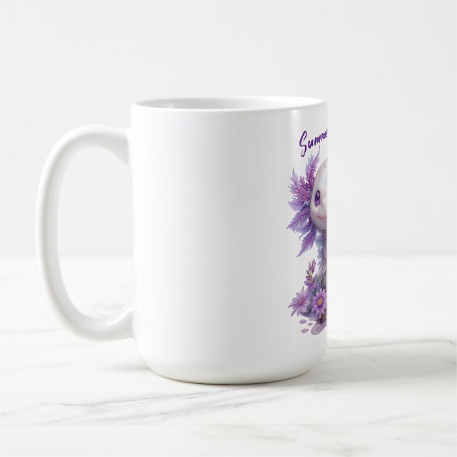 Alotl-tecken med sommartextdesign kaffemugg (Vänster)