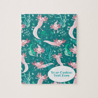 Alotta Rosa Axolotls Anpassningsbar Jigszle Puzzle Pussel
