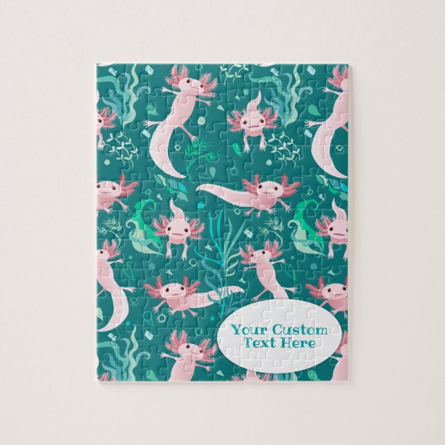 Alotta Rosa Axolotls Anpassningsbar Jigszle Puzzle Pussel (Vertikal)