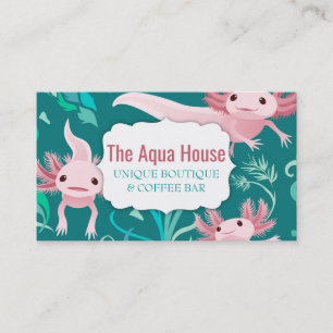 Alotta Rosa Axolotls på Affärskortet Teal Visitkort