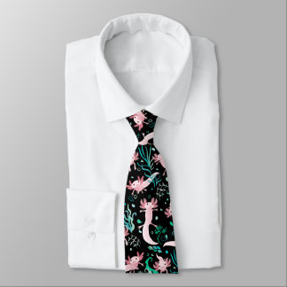 Alotta Rosa Axolotls på Black Neck Tie Slips