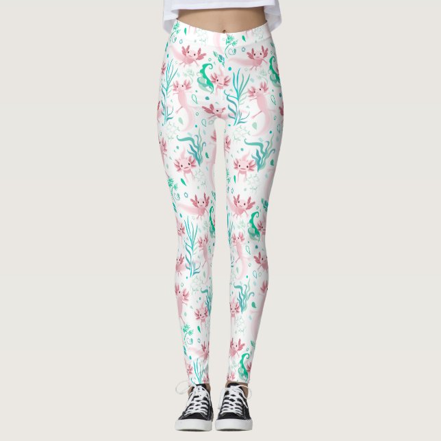 Alotta Rosa Axolotls White Leggings (Framsida)