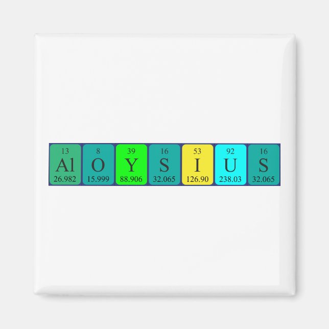 Aloysius periodiskt återkommande magnet bord namn (Framsidan)