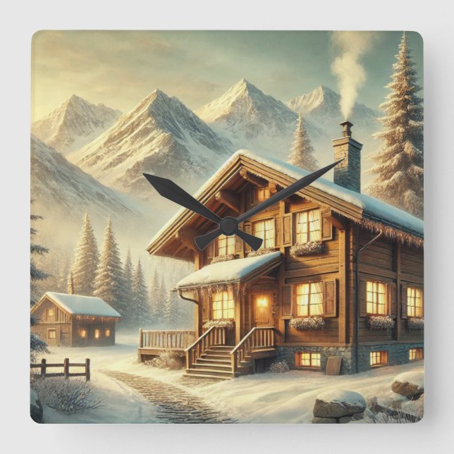 Alp Charm Fyrkantig Klocka (Framsida)