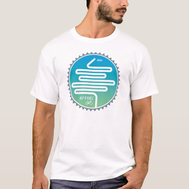 Alp D'Huez som cyklar T-tröja T-shirt (Framsida)