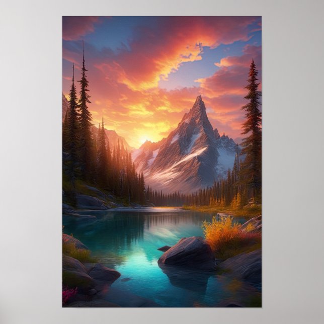 Alp Elegance, snöberg Poster (Framsidan)