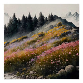 Alp Meadow Art Work Perfect Poster