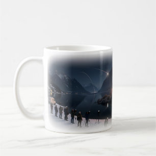 Alp Sjö Brinnande Reflektion Dramakopp Kaffemugg