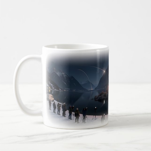 Alp Sjö Brinnande Reflektion Dramakopp Kaffemugg (Vänster)