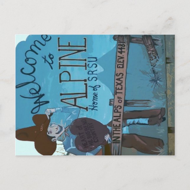 Alp, TX Välkomsttecken Vykort (Framsida)