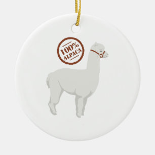 Alpaca 100% julgransprydnad keramik