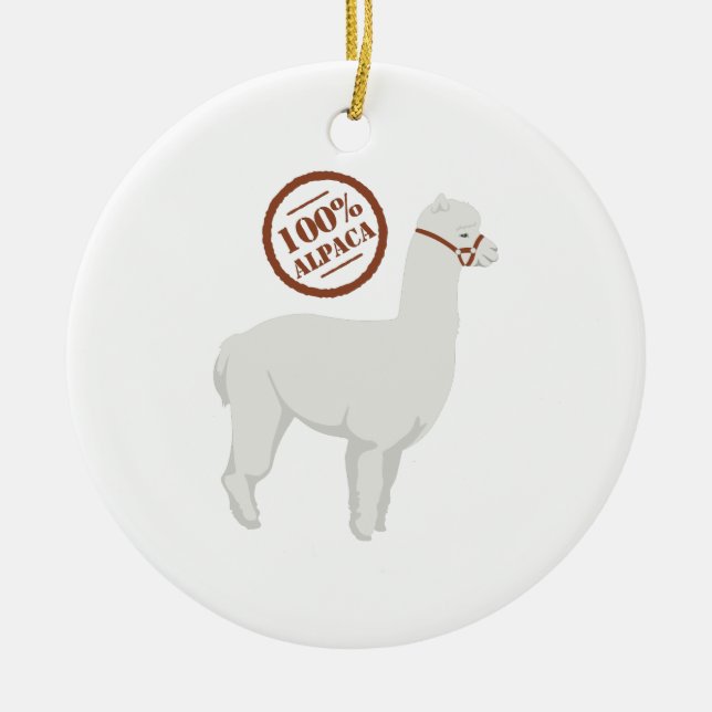 Alpaca 100% julgransprydnad keramik (Framsidan)