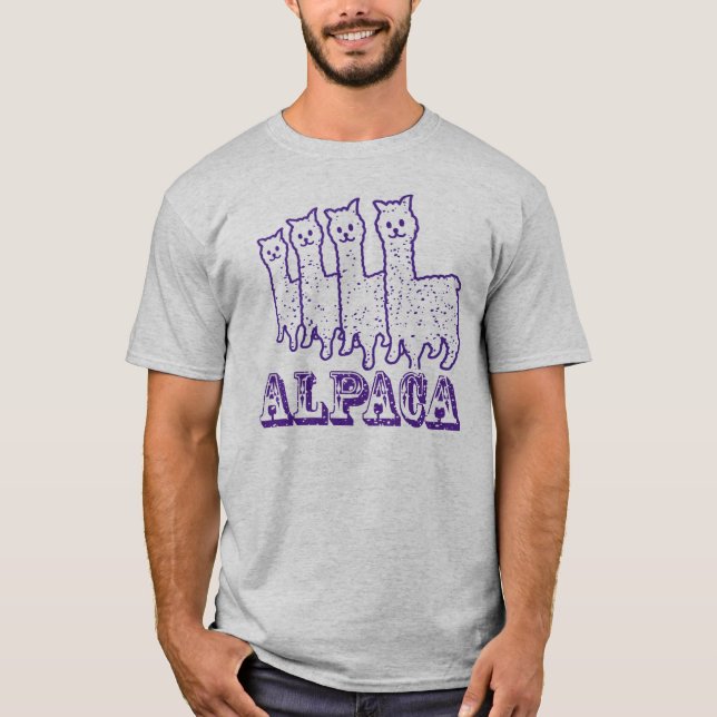 Alpaca 4 lilor fodrar t shirt (Framsida)