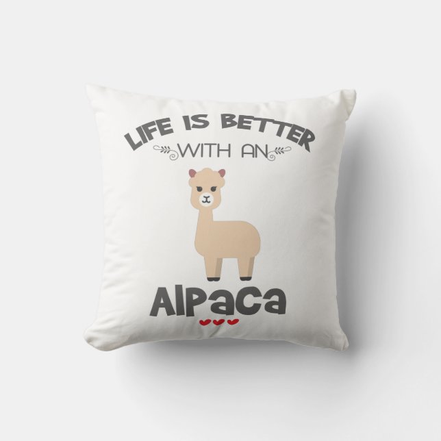 Alpaca Älskare ger ett bättre liv med ett GI-Alpac Kudde (Framsida)