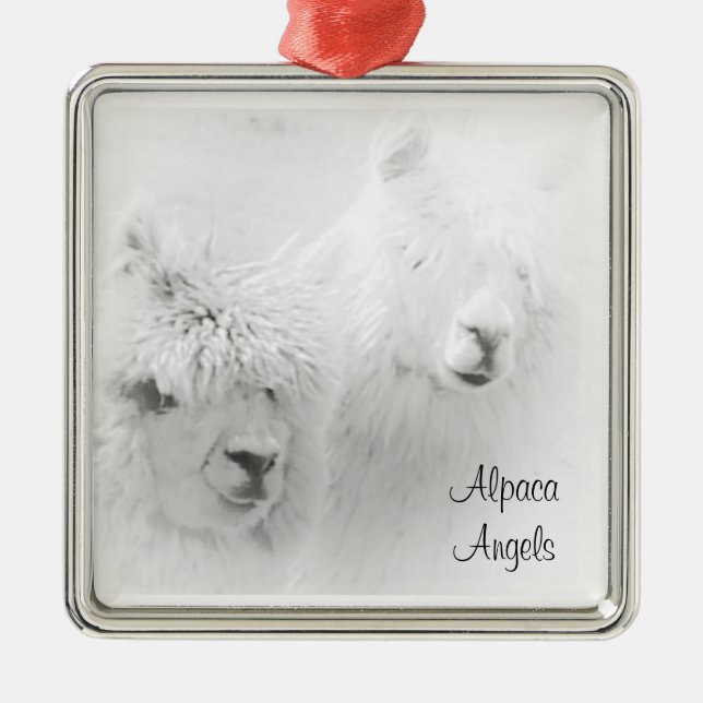 Alpaca Änglar White Alpacas Ornament (Framsidan)
