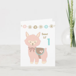 Alpaca Baby 1st Birthday Kort