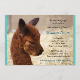 Alpaca Baby Shower-inbjudningar Boy Inbjudningar
