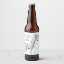 Alpaca Beer Flaska-etikett (4 tum x 3,5 tum)