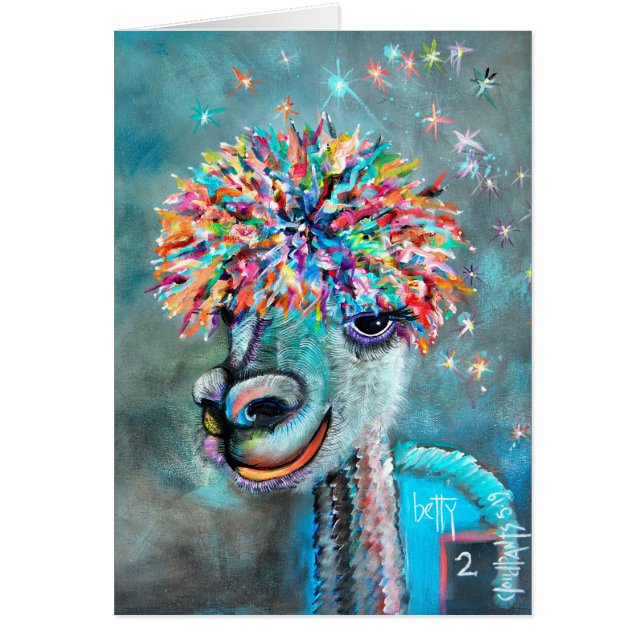 Alpaca - Betty 2-anteckningskort r OBS Kort (Framsidan)